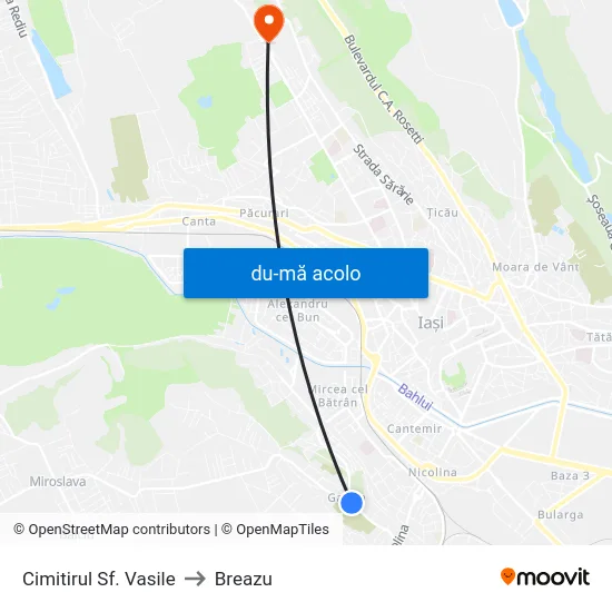 Harta de Cimitirul Sf. Vasile către Breazu
