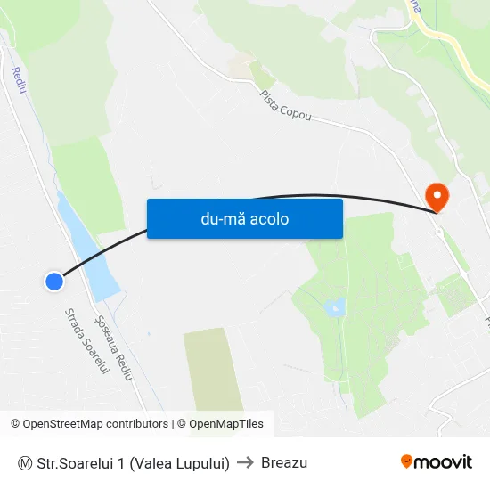Harta de Ⓜ Str.Soarelui 1 (Valea Lupului) către Breazu