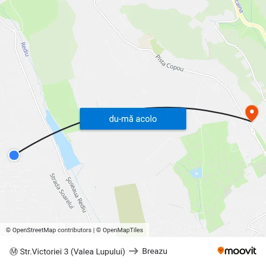 Harta de Ⓜ Str.Victoriei 3 (Valea Lupului) către Breazu
