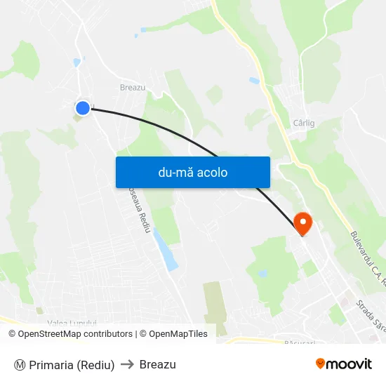 Harta de Ⓜ Primaria (Rediu) către Breazu