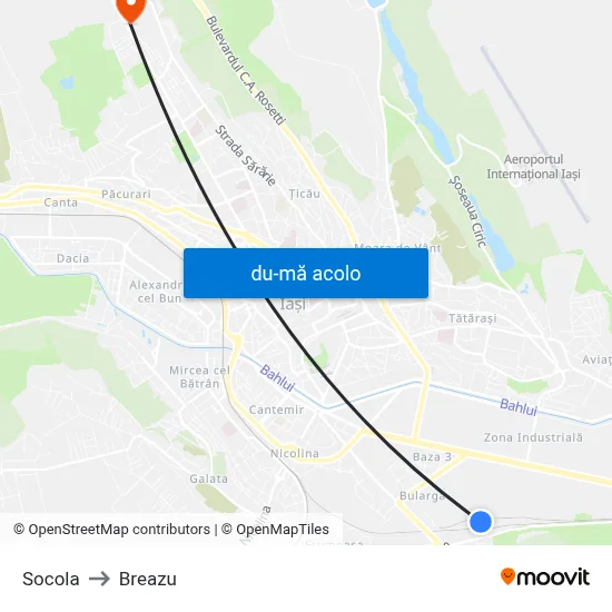 Harta de Socola către Breazu