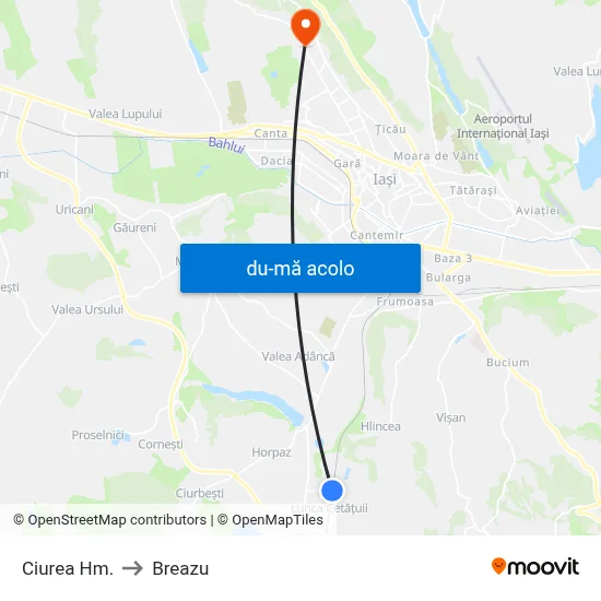 Harta de Ciurea Hm. către Breazu