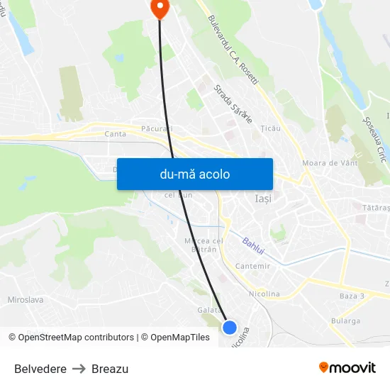 Harta de Belvedere către Breazu