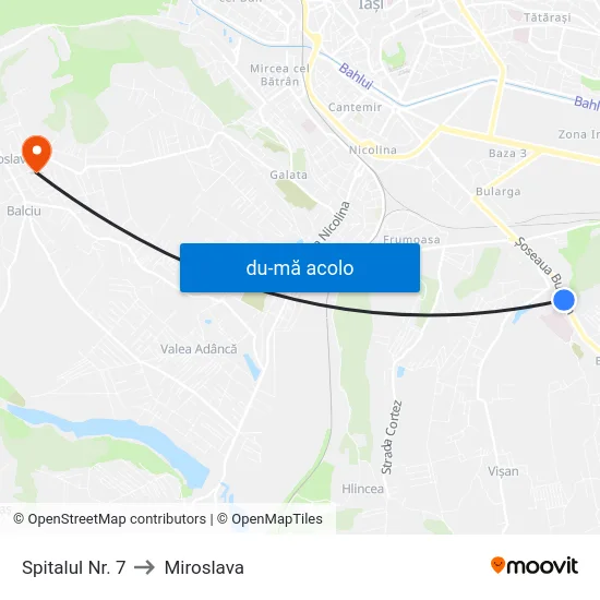 Harta de Spitalul Nr. 7 către Miroslava