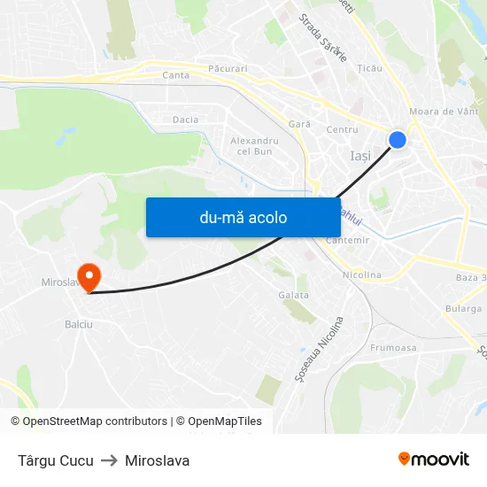 Harta de Târgu Cucu către Miroslava