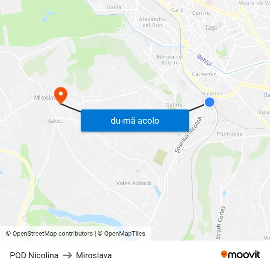 Harta de POD Nicolina către Miroslava