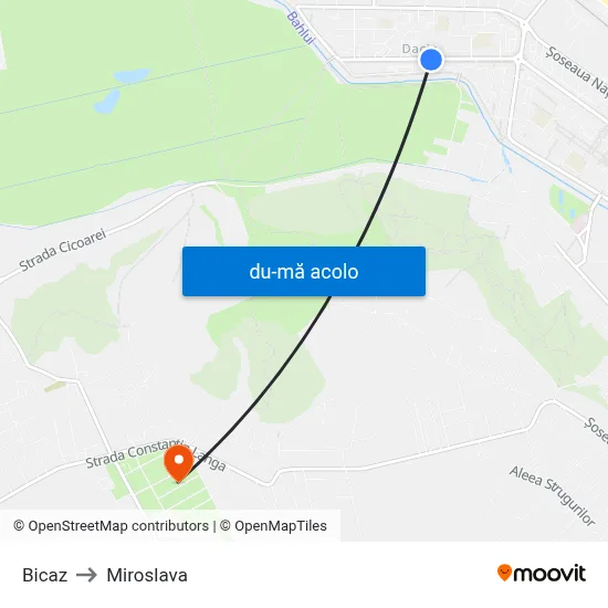 Harta de Bicaz către Miroslava