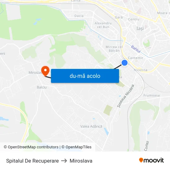 Harta de Spitalul De Recuperare către Miroslava