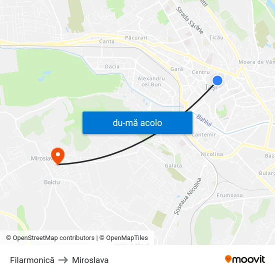 Harta de Filarmonică către Miroslava