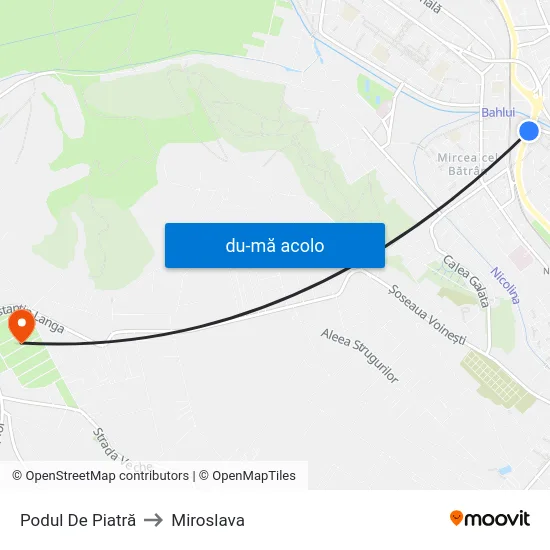 Harta de Podul De Piatră către Miroslava