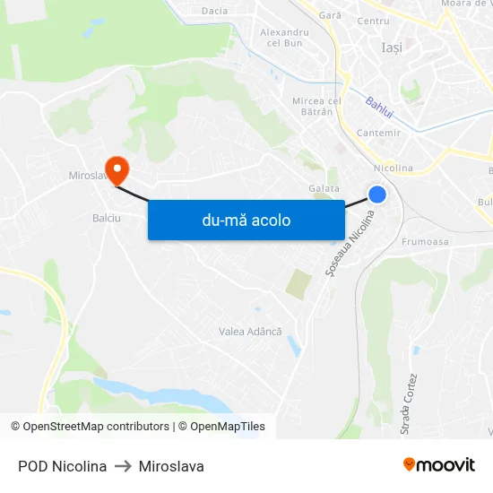 Harta de POD Nicolina către Miroslava
