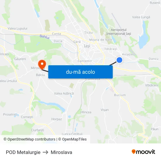 Harta de POD Metalurgie către Miroslava