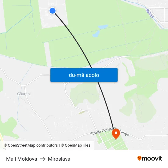 Harta de Mall Moldova către Miroslava