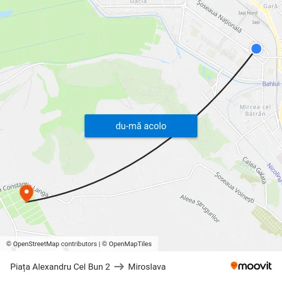 Harta de Piața Alexandru Cel Bun 2 către Miroslava