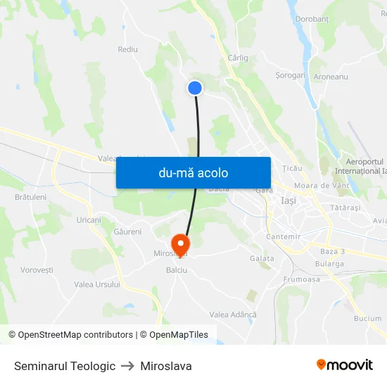 Harta de Seminarul Teologic către Miroslava