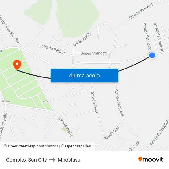 Harta de Complex Sun City către Miroslava