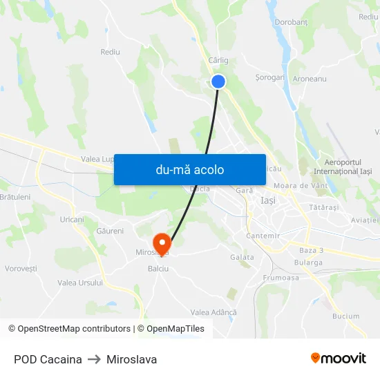 Harta de POD Cacaina către Miroslava