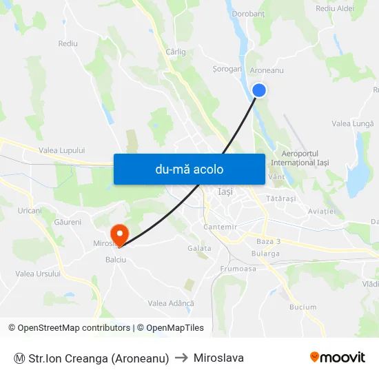 Harta de Ⓜ Str.Ion Creanga (Aroneanu) către Miroslava
