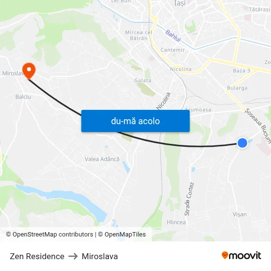 Harta de Zen Residence către Miroslava