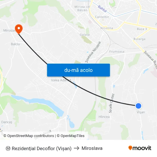 Harta de Ⓜ Rezidenţial Decoflor (Vişan) către Miroslava