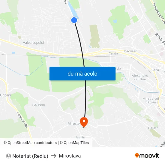 Harta de Ⓜ Notariat (Rediu) către Miroslava