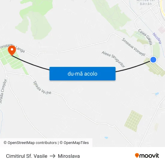 Harta de Cimitirul Sf. Vasile către Miroslava