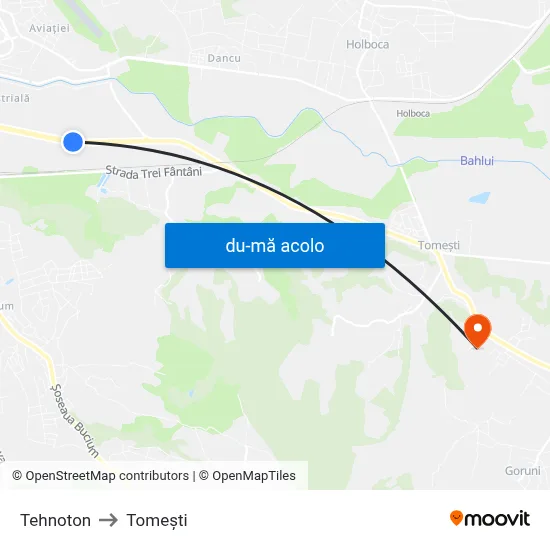 Harta de Tehnoton către Tomeşti