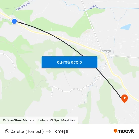 Harta de Ⓜ Caretta (Tomeşti) către Tomeşti