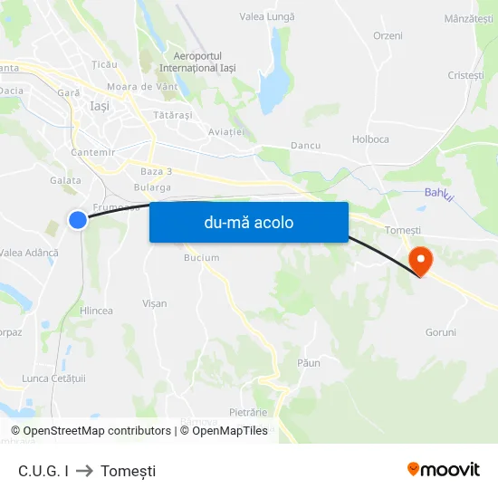 Harta de C.U.G. I către Tomeşti