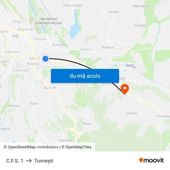 Harta de C.F.S. 1 către Tomeşti