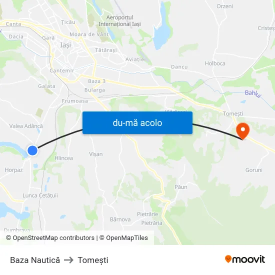 Harta de Baza Nautică către Tomeşti