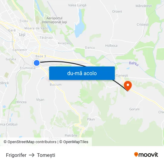 Harta de Frigorifer către Tomeşti