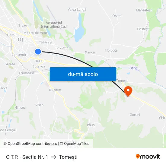 Harta de C.T.P. - Secția Nr. 1 către Tomeşti