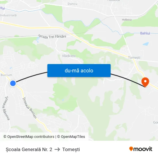 Harta de Școala Generală Nr. 2 către Tomeşti