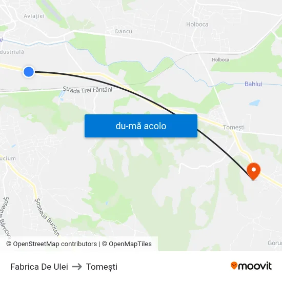 Harta de Fabrica De Ulei către Tomeşti