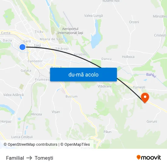 Harta de Familial către Tomeşti