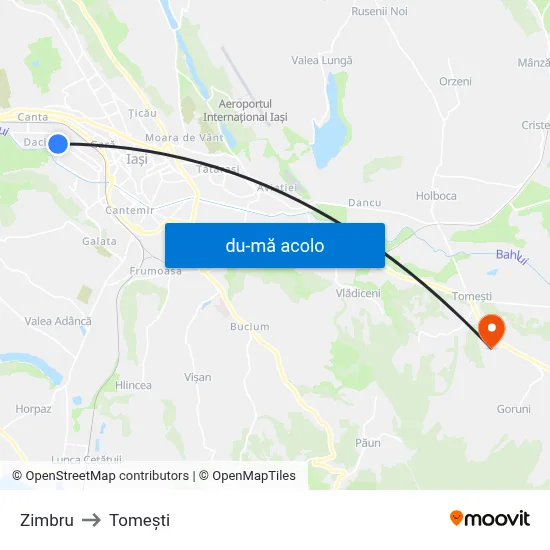 Harta de Zimbru către Tomeşti