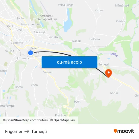 Harta de Frigorifer către Tomeşti