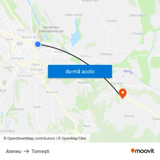 Harta de Ateneu către Tomeşti