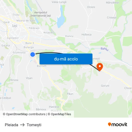 Harta de Pleiada către Tomeşti