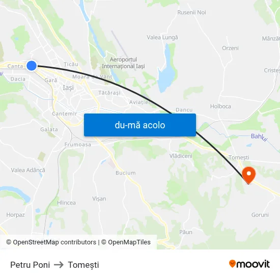 Harta de Petru Poni către Tomeşti