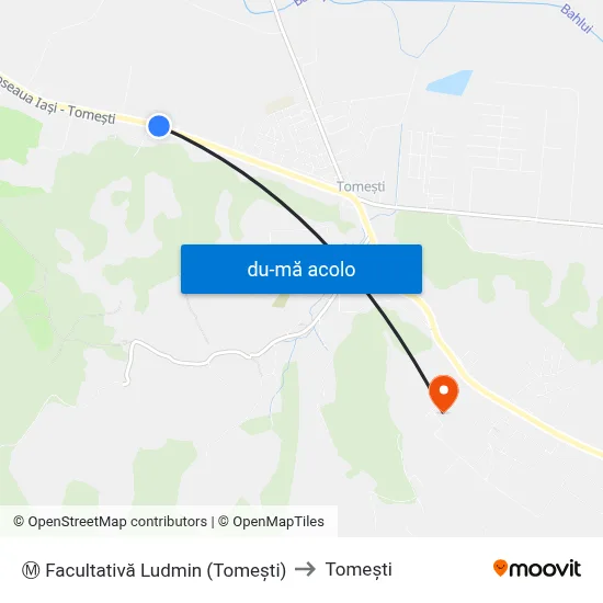 Harta de Ⓜ Facultativă Ludmin (Tomeşti) către Tomeşti