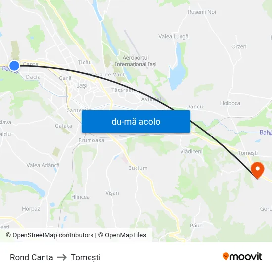 Harta de Rond Canta către Tomeşti