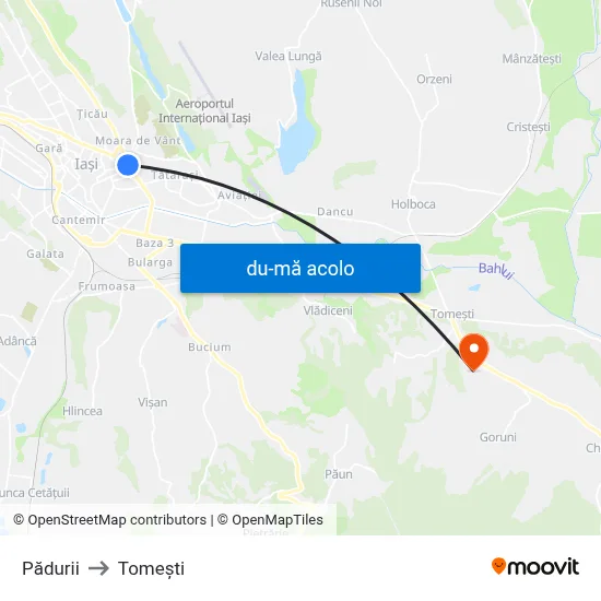 Harta de Pădurii către Tomeşti