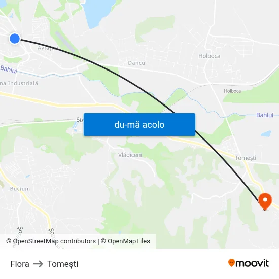 Harta de Flora către Tomeşti