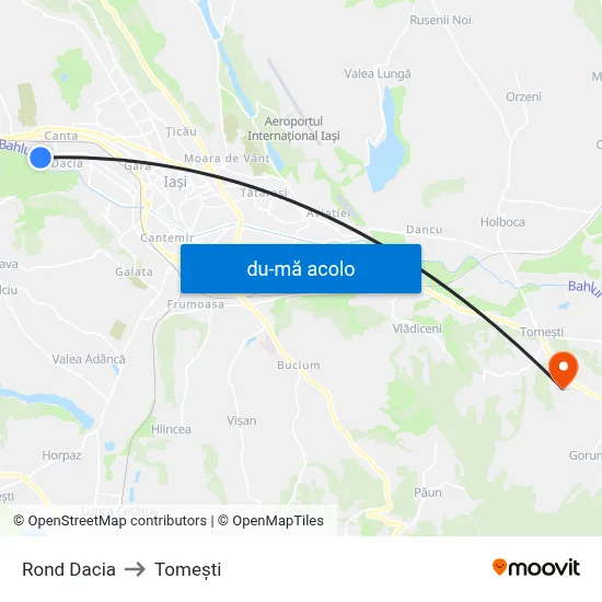 Harta de Rond Dacia către Tomeşti