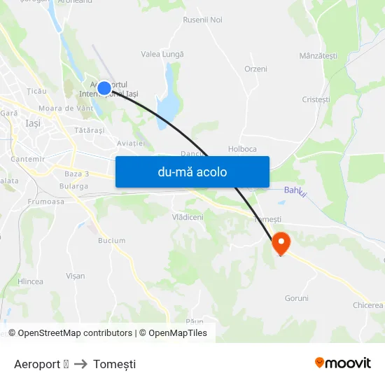 Harta de Aeroport ✈ către Tomeşti