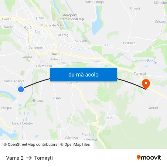 Harta de Vama 2 către Tomeşti