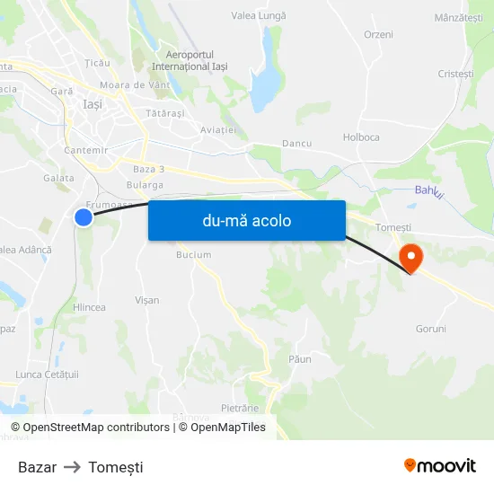 Harta de Bazar către Tomeşti