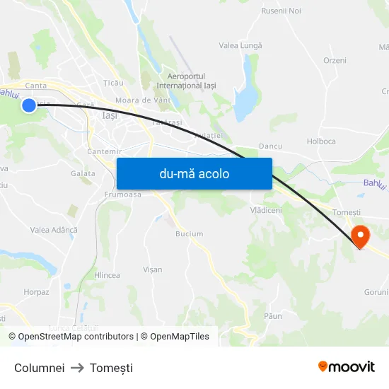 Harta de Columnei către Tomeşti